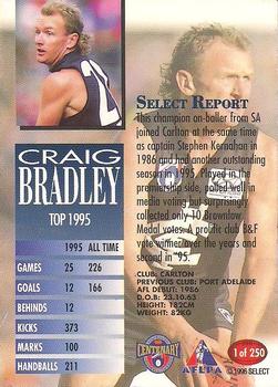 1996 Select AFL #1 Craig Bradley Back